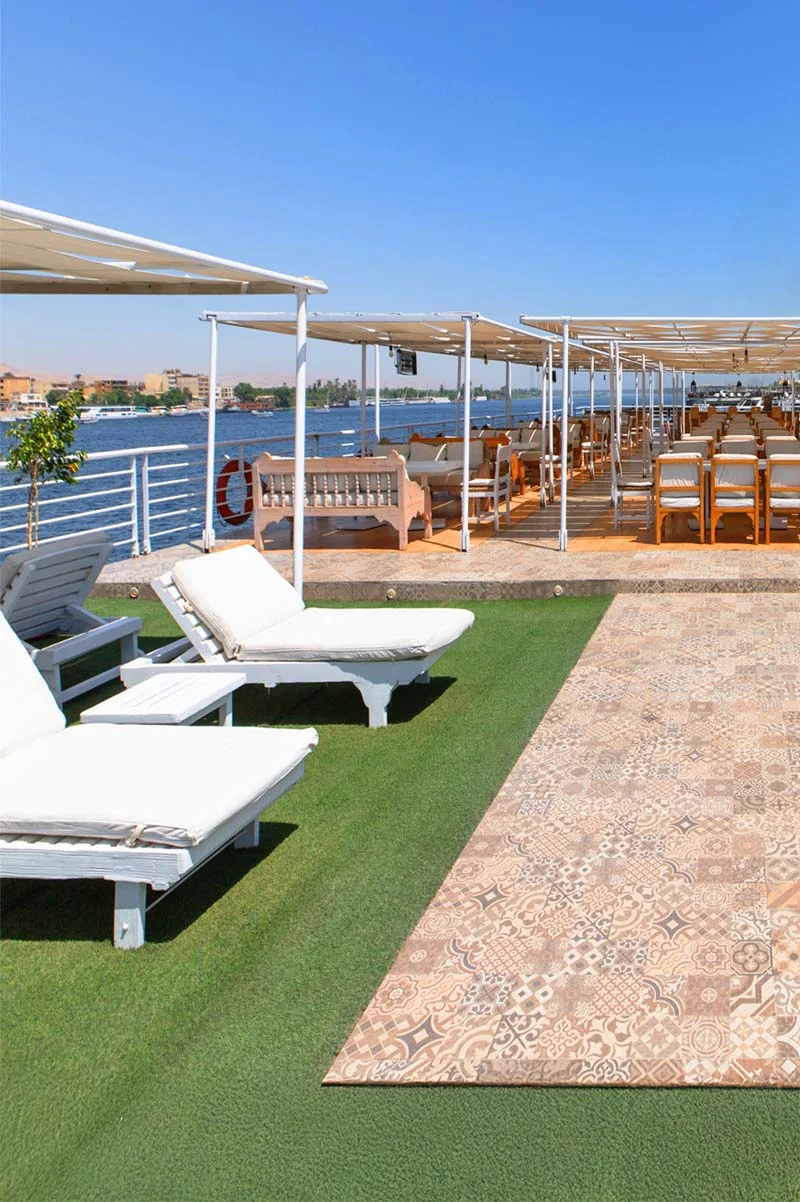 Sun deck of the Kahila Nile Cruise Nile cruise